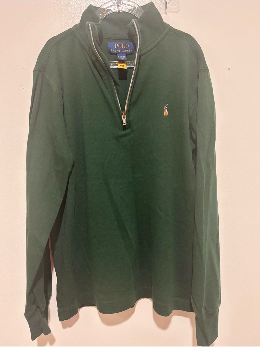 Polo by Ralph Lauren Forest Green Quarter-Zip Pullover with Pony